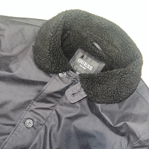 GUESS Sherpa lined military jacket. Size L. NWT - Picture 2 of 7